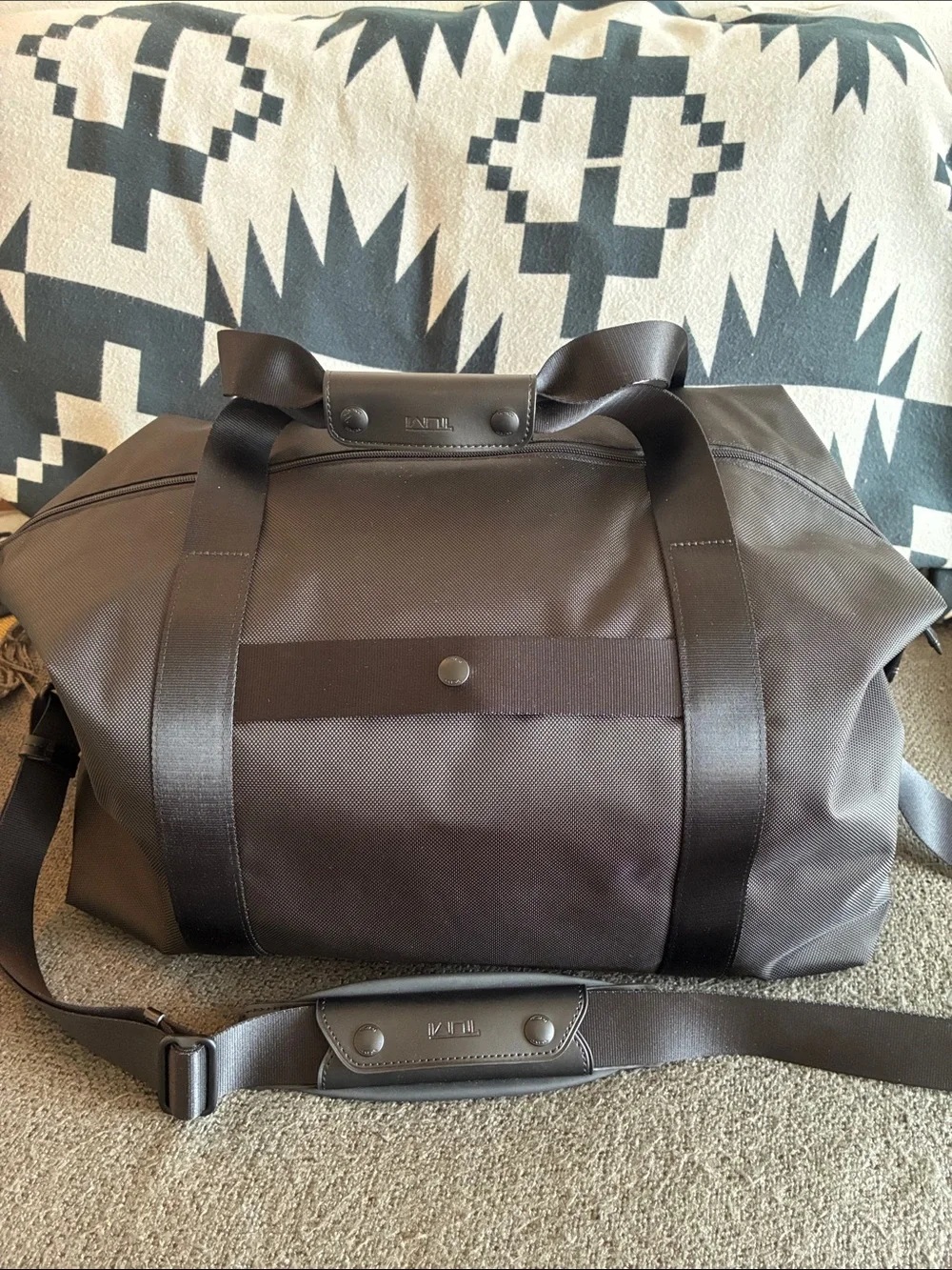 TUMI x Subaru Black Ballistic Nylon Weekender Duffel Bag Gym Travel